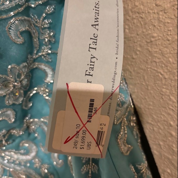 Alfred Angelo Bridal Disney Ariel Wedding Dress Style 249 Turquoise Size 10 NWT - Picture 11 of 16